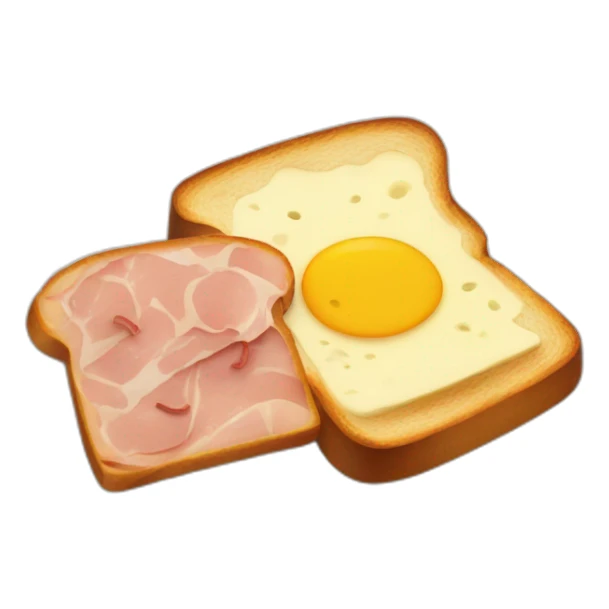 Toast with ham, pickle and cheese sticker