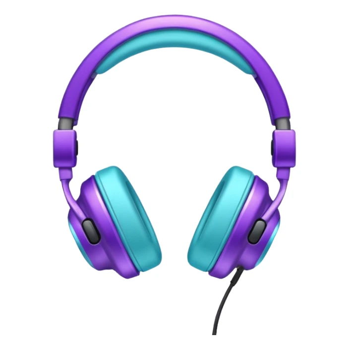 Glitter Purple and Cian headset sticker