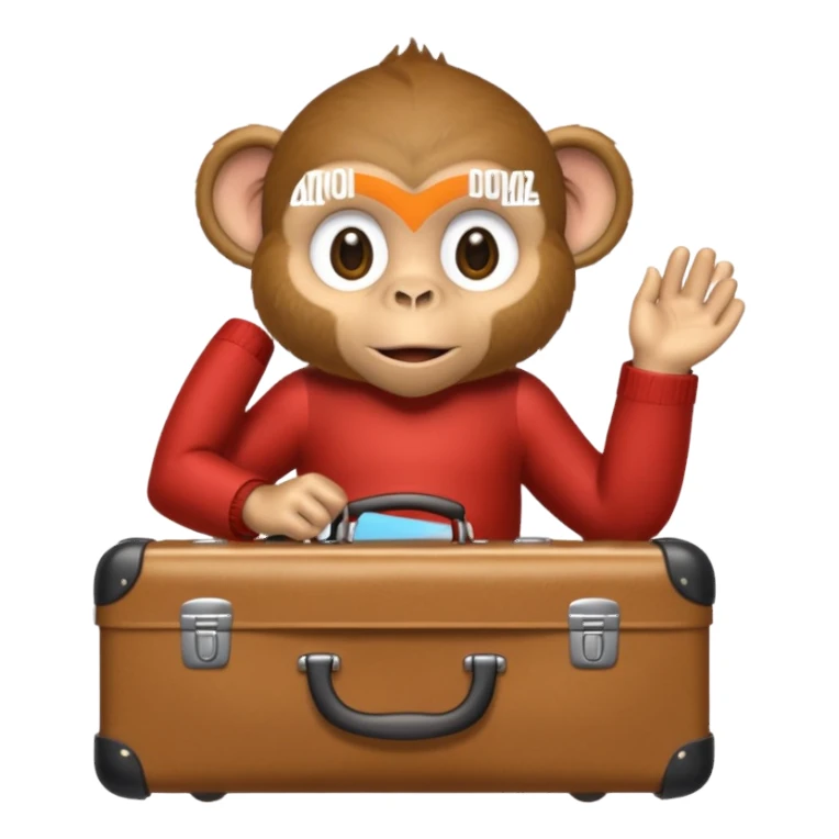 monkey with suitcase sticker