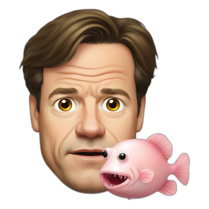 mark rutte with blobfish head sticker