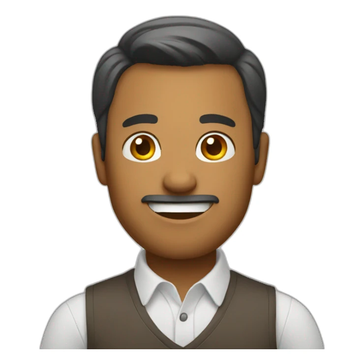 A man gives a greeting sticker