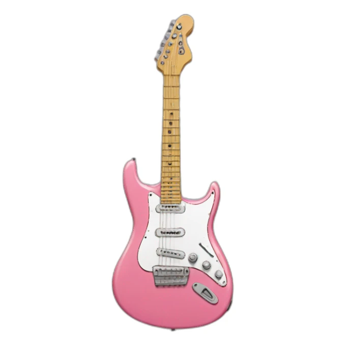 Guitare electrique rose sticker