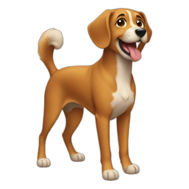 a dog wagging it's tail sticker