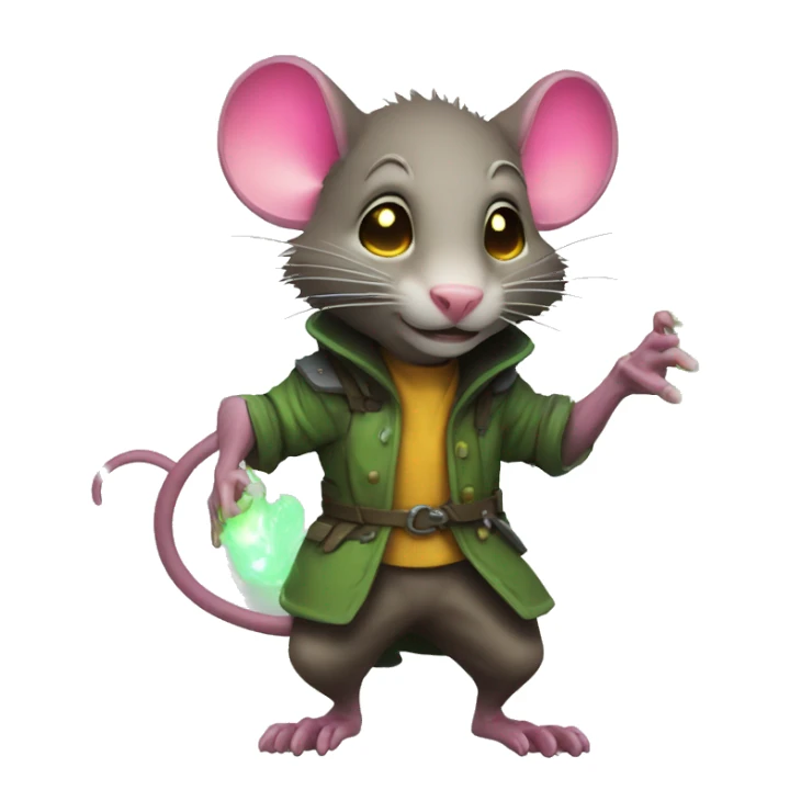 master splinter rat with glowing neon sticker