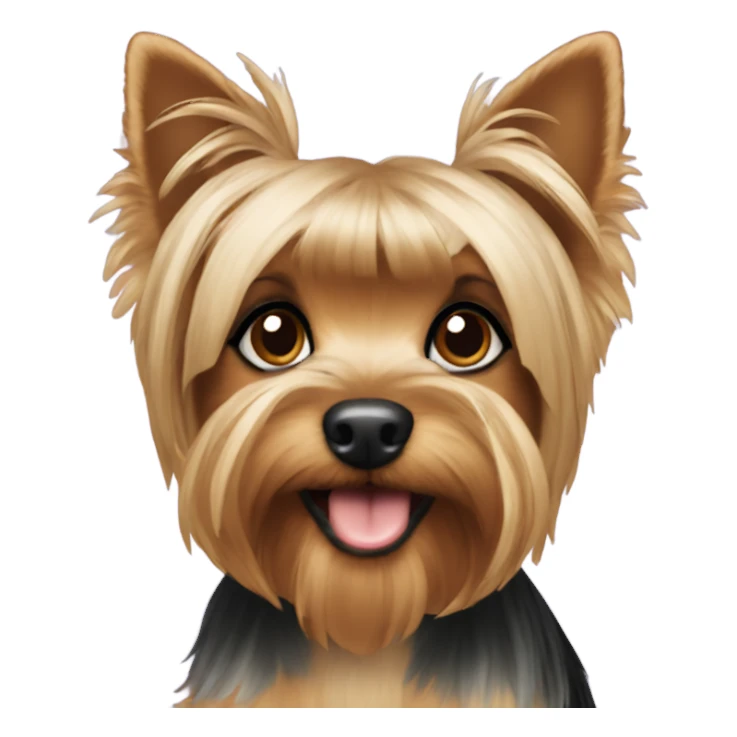 Yorkie with pony tail sticker
