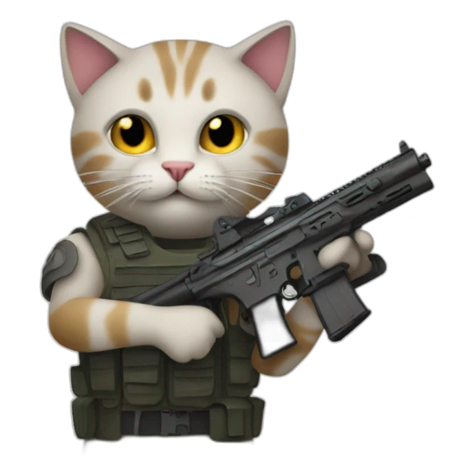 Armed-kitty sticker