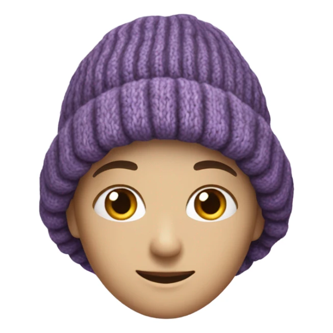 Purple knitted hat sticker