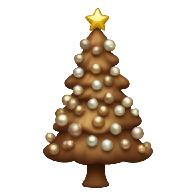 Brown pearl christmas tree sticker
