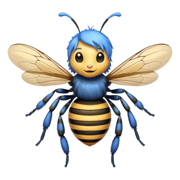 bee with blue hair sticker