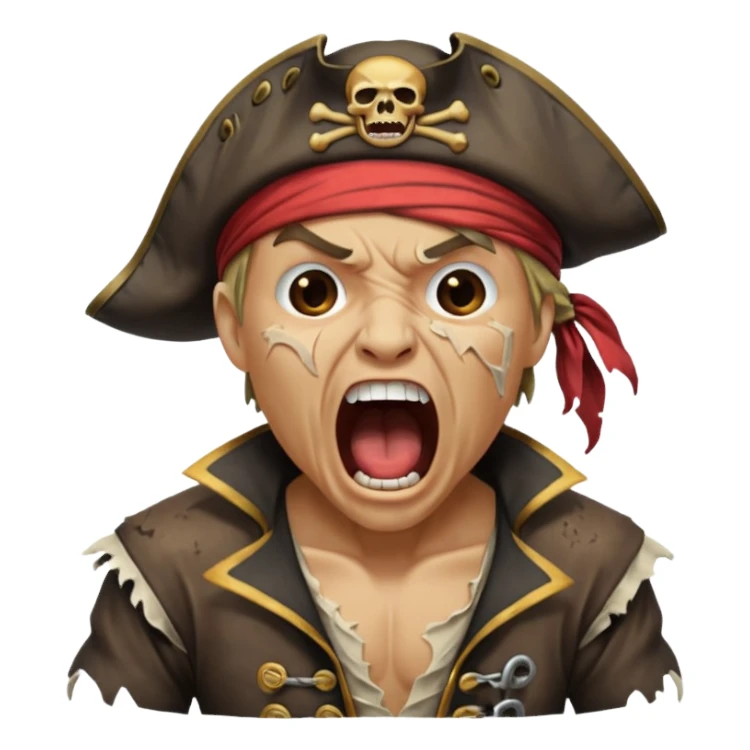 pirate, screaming sticker