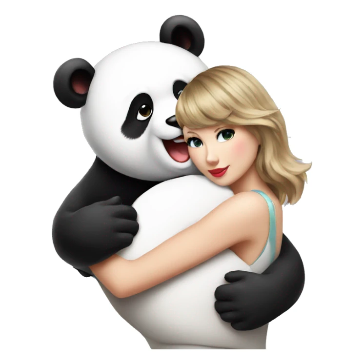 taylor swift hugging a panda sticker