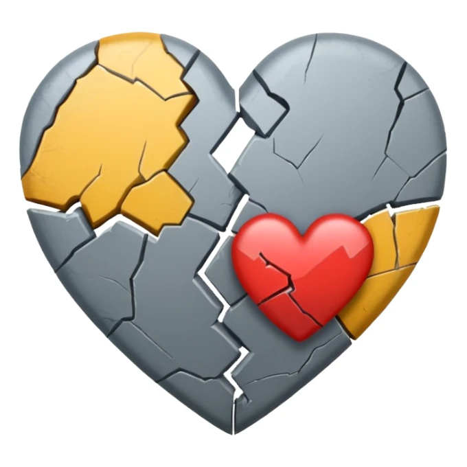 broken heart sticked together (divorce) sticker