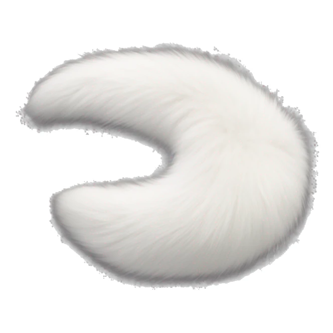 white fox fur tail sticker