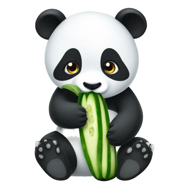panda eating cucumber  sticker