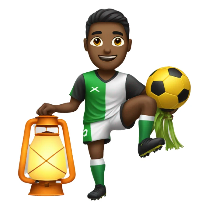 soccer player with lantern sticker