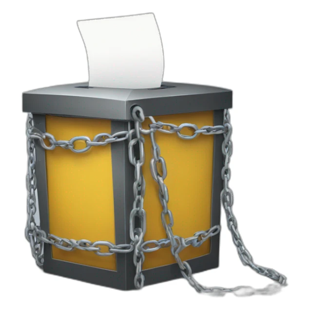 ballot box in chains sticker
