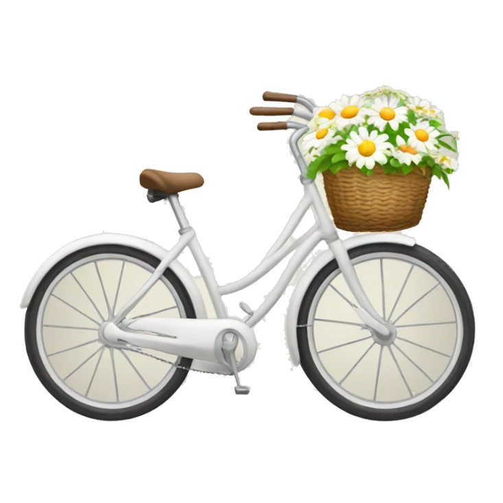 Beach bicycle with front basket with daisies  sticker