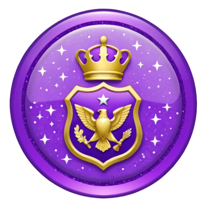 patente militar baixa roxa com glitter sticker