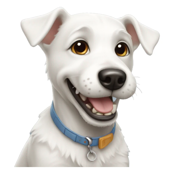 playful white dog terrier sticker