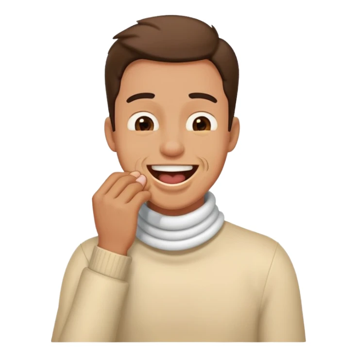 man holding throat laughing sticker