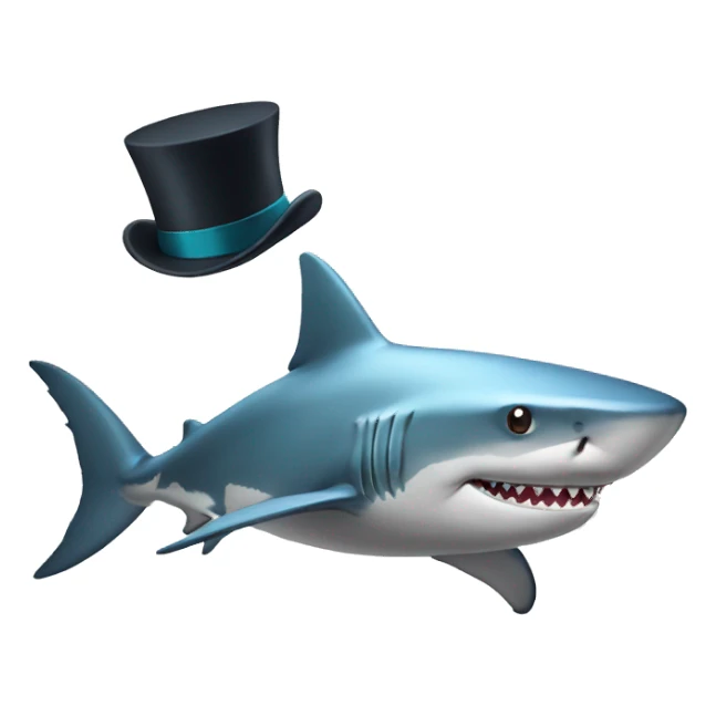 Shark with a top hat sticker