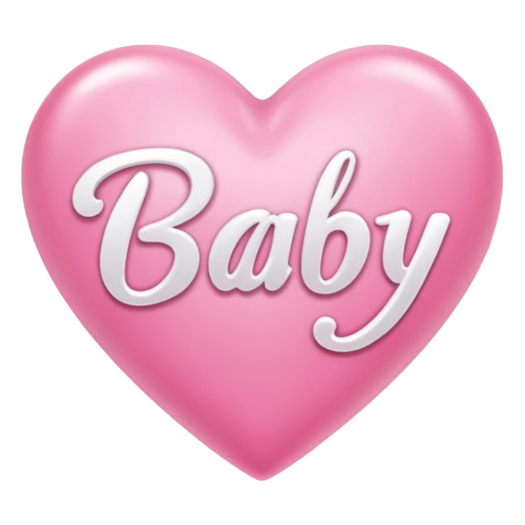 pink heart that says baby sticker
