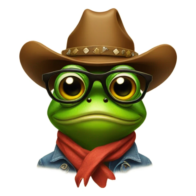 Cowboy frog with glasses sticker