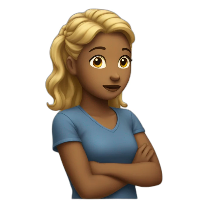 a girl  thinking sticker