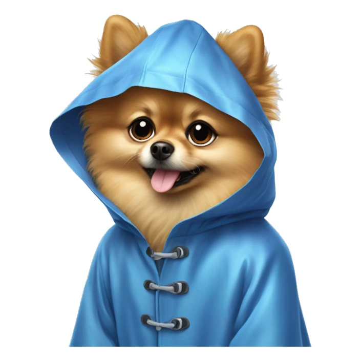 Pomeranian boo dog in raincoat sticker