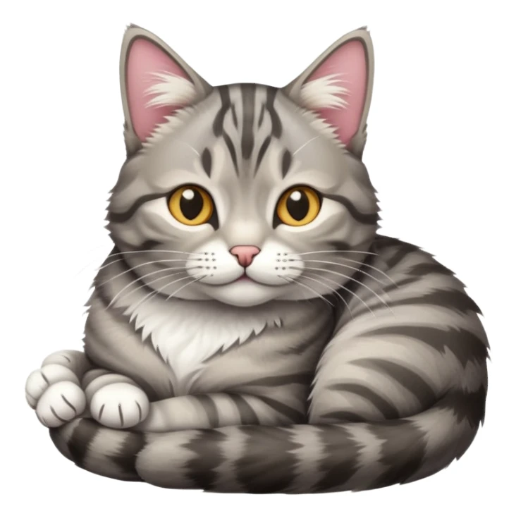 cat loafing with paws tucked under sticker