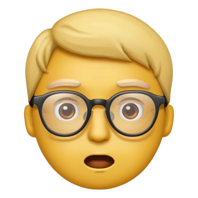 Make a confused emoji with glasses down sticker