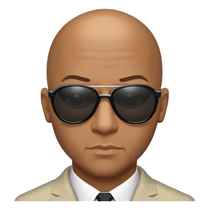 Bald black man with sunglasses James Bond  sticker