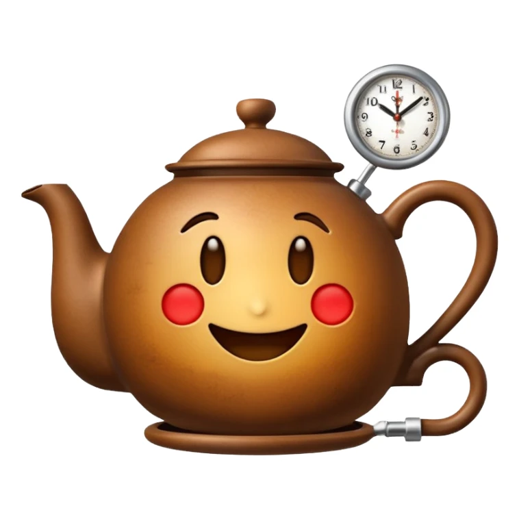 Emoji with clock that tea sticker