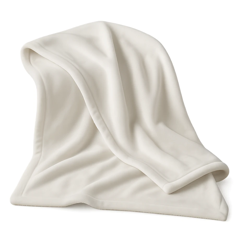 white velvet throw blanket, no background sticker