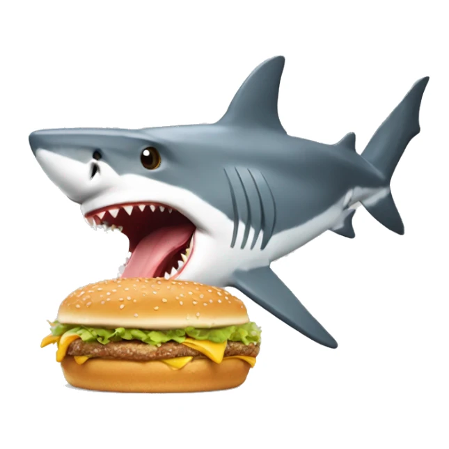 shark eating mcdonald’s  sticker
