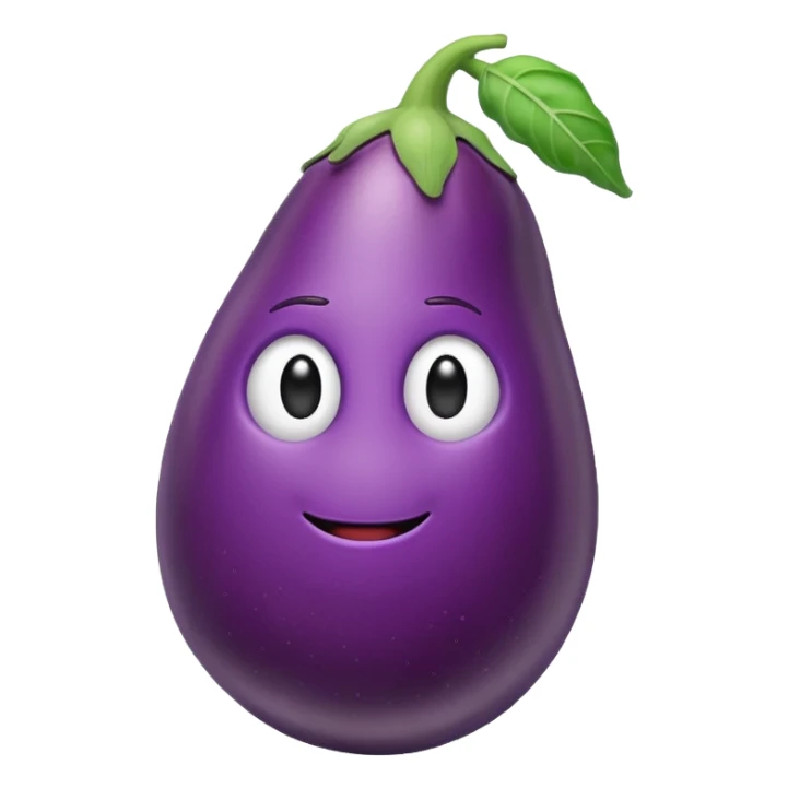 Among us character with a eggplant sticker