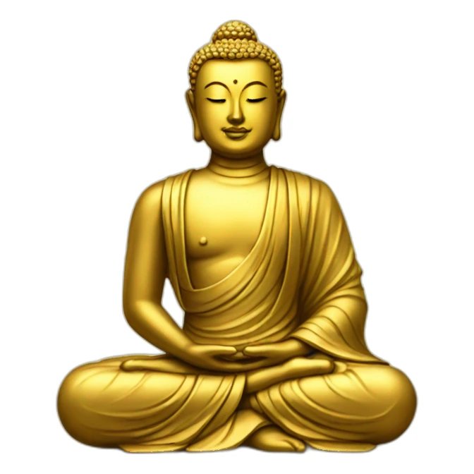 golden buddha with a boy sticker
