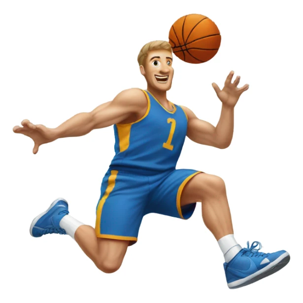Caucasian dunking a basketball  sticker