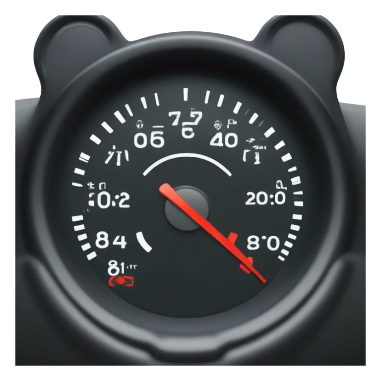a car instrument cluster with a tachometer and a speedometer sticker