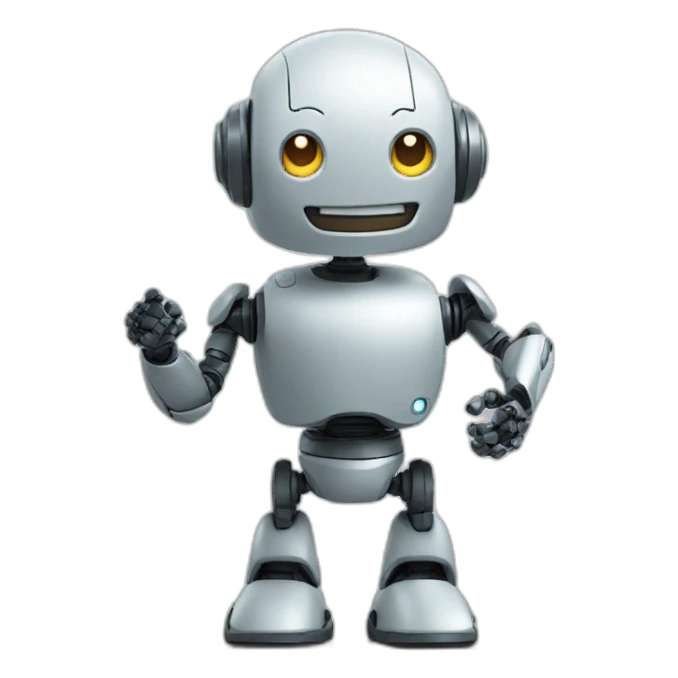 Robot smiling and crossing hands sticker