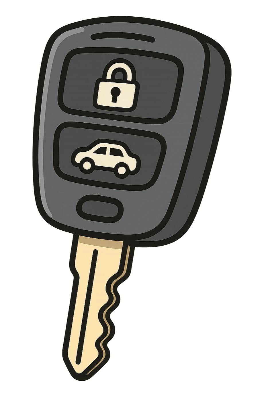 car remote key, flat icon, minimal, black and white sticker