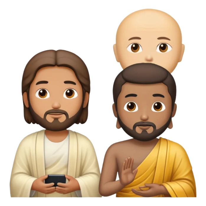 Jesus and Buddha watching TV sticker