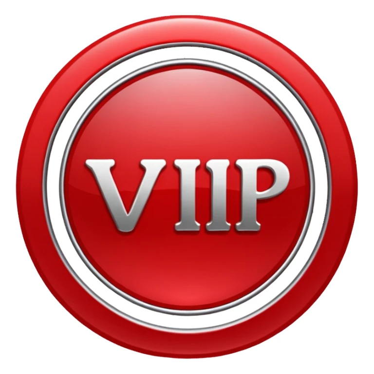 red vip sign in a circle sticker
