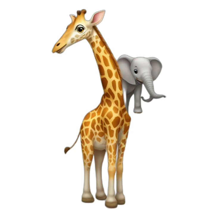 une girafe sur un elephant sticker