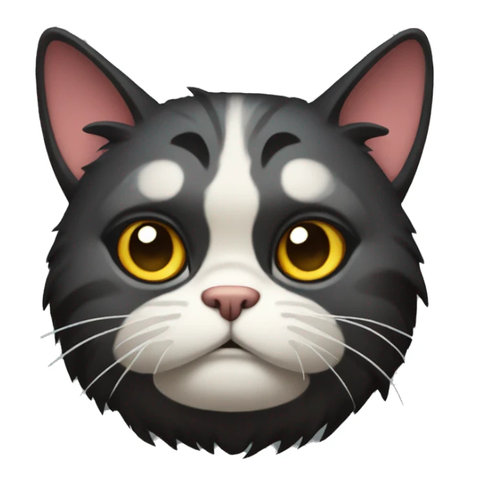 Grumpy dark multicolored cat sticker
