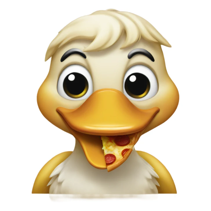 Duck eating pizza sticker