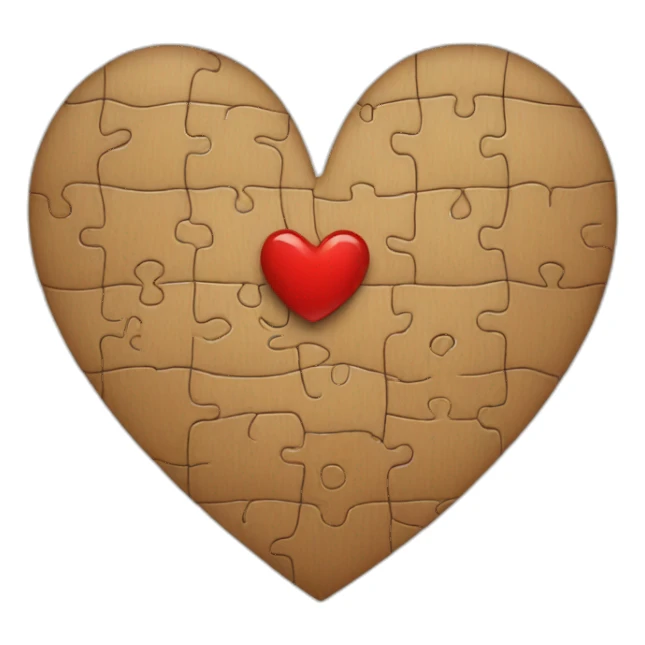Heart puzzle sticker