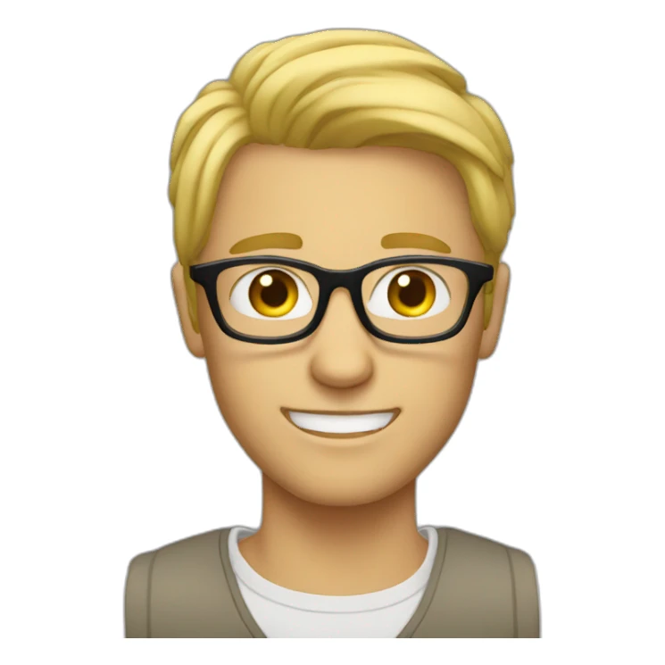 blonde guy with glasses sticker