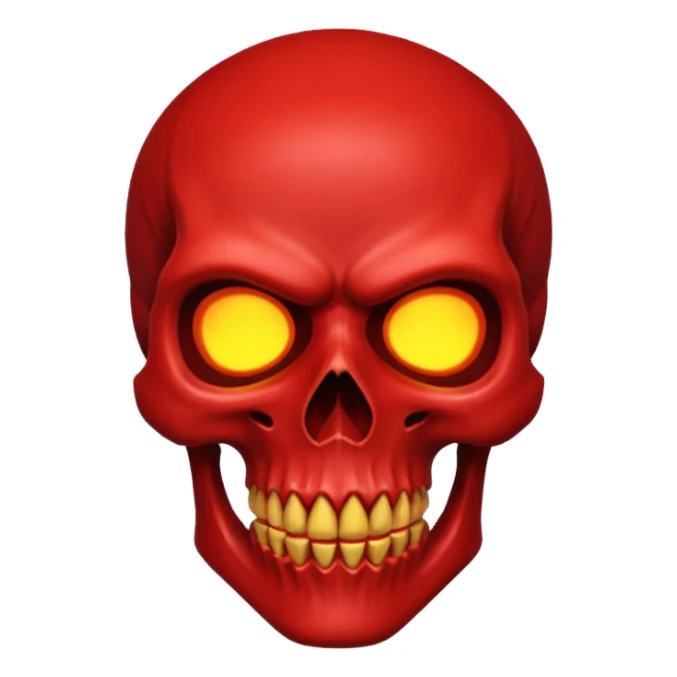 Scary red skull sticker