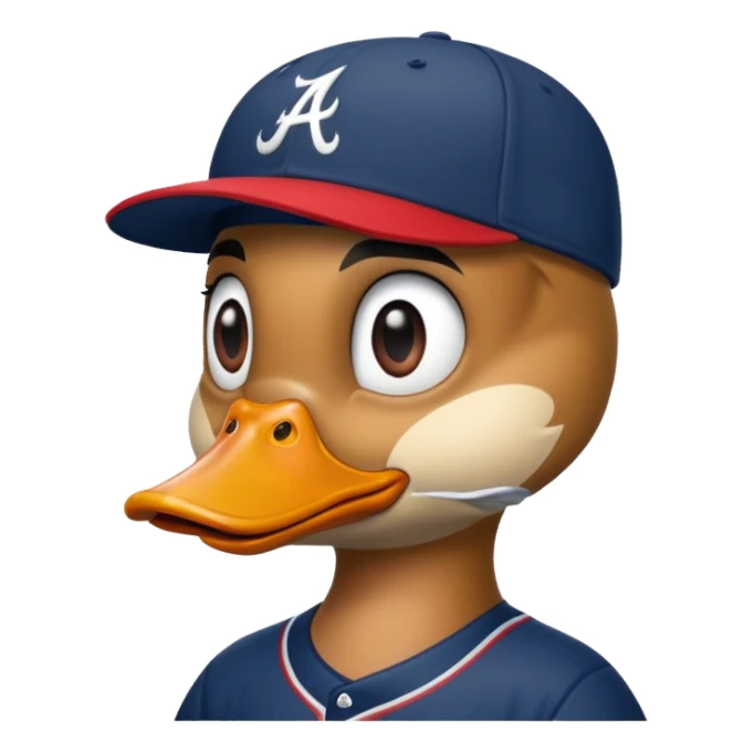 thug duck Atlanta braves cap sticker